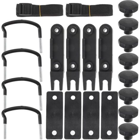 Colliers de serrage en U - Set de 23 pièces - Supports de galerie de toit universels - Support de galerie de toit - Kit d'installation universel Coffres de toit - Pour coffre de toit de 86 mm de large (1/5)