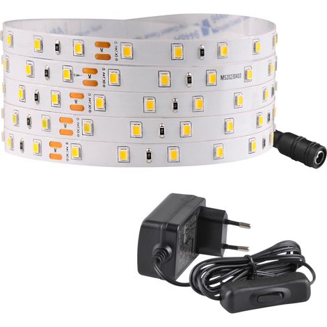 Kit striscia LED 24V 2m IP20 4000K ON/OFF con alimentatore Polux (1/5)