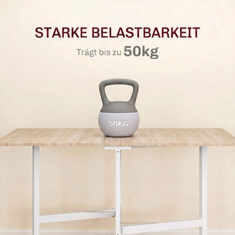 Table pliante en chêne pour 6 personnes, avec 6 roulettes freinables, idéale petits espaces. (1/5)