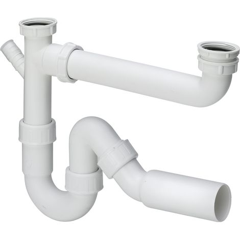 Ablaufverbindung 79485.20 in G1 1/2 x 40mm x 90-310mm Kst. weiss (1/3)