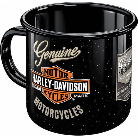 Tasse Harley-Davidson noire en métal émaillé 360 ml (1/2)