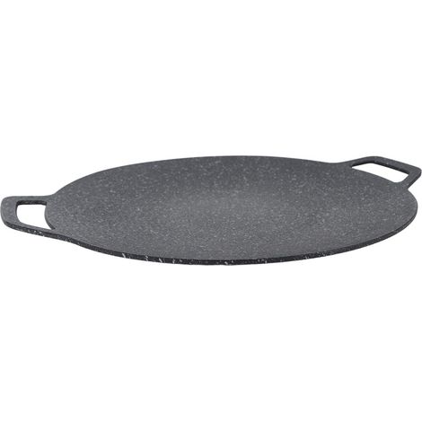Plaque de cuisson ronde coréenne pour barbecue, sans fumée, idéale pour la maison, le camping et les grillades en intérieur et en extérieur (34 cm). (1/5)