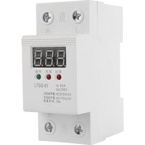 Protecteur de Tension Automatique 230V AC avec Reconnexion, Relais de Sous-Tension Numérique 2P 63A (1/5)