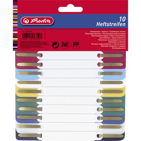 herlitz Heftstreifen PP 10 Stück 3,4 x 15 cm