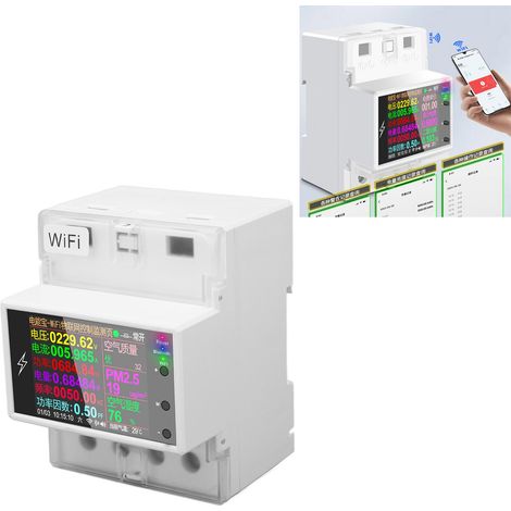 Compteur électrique CT intégré, contrôlé par l'application Smartlife Tuya, affichage de la consommation électrique en temps réel sur un écran LCD grand angle. Mini écran LCD.-AquaForge (1/5)