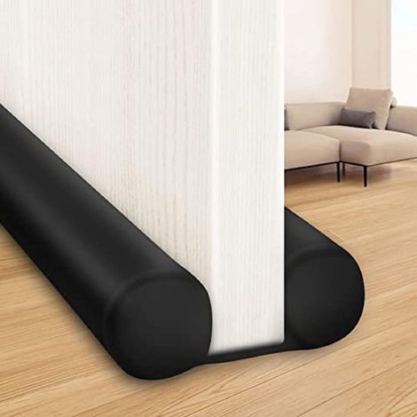 Bande coupe-vent pour grande ouverture de porte-Dispositif coupe-vent et antibruit pour bas de porte-déflecteur de vent Black Gap (1/5)