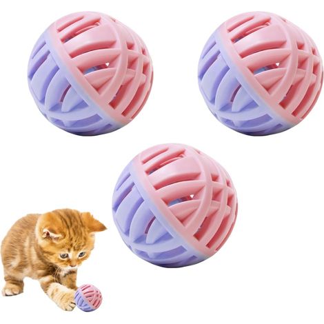 Balle de Jouet Chat en TPR, 3 Pcs 5cm Balle Cloche pour Chat, Jouet Bondir Chat d'intérieur, Chat Jingle Balls pour Stimulation de l'exercice (1/5)