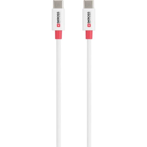 Skross USB-Kabel USB 2.0 USB-C® Stecker, USB-C® Stecker 1.20 m Weiß Rund SKCA0008C-C120CN (1/5)