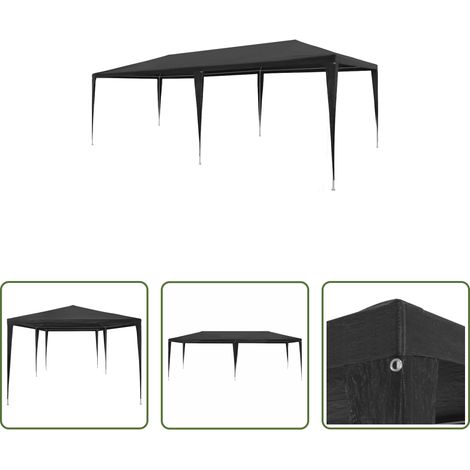 Gartenpavillon - Partyzelt 3x6 m PE Anthrazit (1/5)