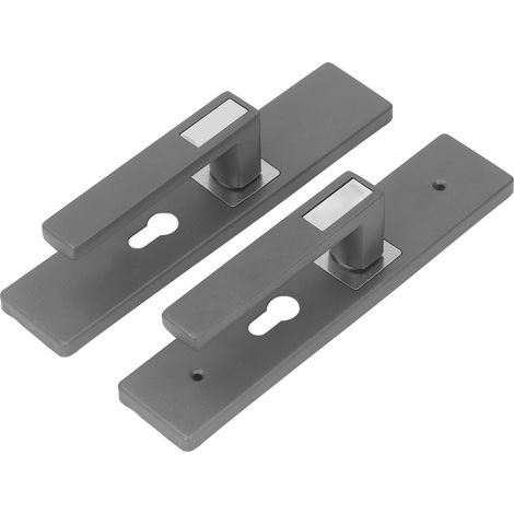 Serrure de chambre intérieure silencieuse et robuste en alliage d'aluminium, avec poignée et 3 clés, grise. (1/5)