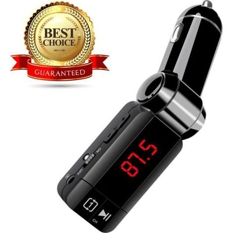 Kit émetteur FM Bluetooth sans fil DimiDay® pour autoradio avec appels mains libres et contrôle de la musique.