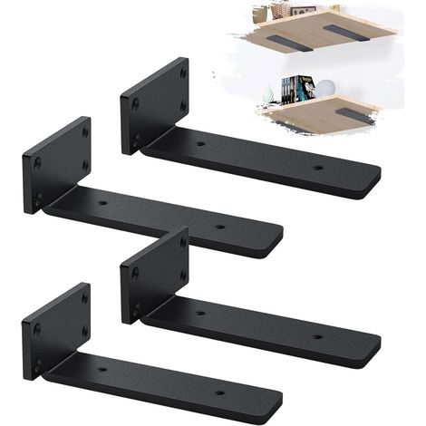 Set mit 4 Wandregalhalterungen, Industriehalterungen, Schwerlasthalterungen, Wandregalstützen (15 cm) (1/5)