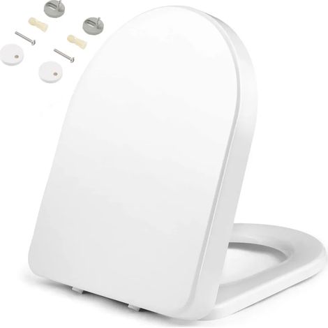 Abattant WC adulte en polypropylène – Siège enfant avec fermeture amortie – Charnières réglables en acier inoxydable – Dimensions 45x36cm (1/5)