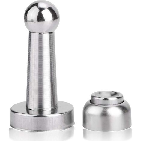 Butée de Porte Magnétique en Acier Inoxydable,Arrêt de Porte Aimanté Heavy Duty pour Sol ou Mur,Loquet de Porte avec Vis de Fixation (1/4)