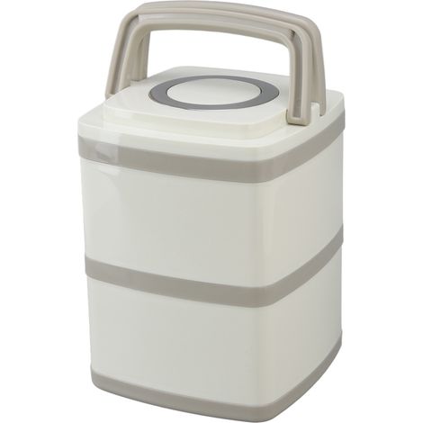 Isolierte Lunchbox aus cremeweißem Edelstahl 304, 1,8 l großes Fassungsvermögen, japanischer Stil, doppelwandig, Bento-Box für Schüler, Geschenk. (1/5)