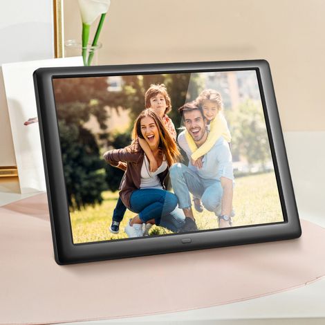Cadre photo numérique 10 pouces avec télécommande, lecteur photo/musique/vidéo, haute résolution 1280 x 800, écran IPS Full HD, cadre photo intelligent (1/5)