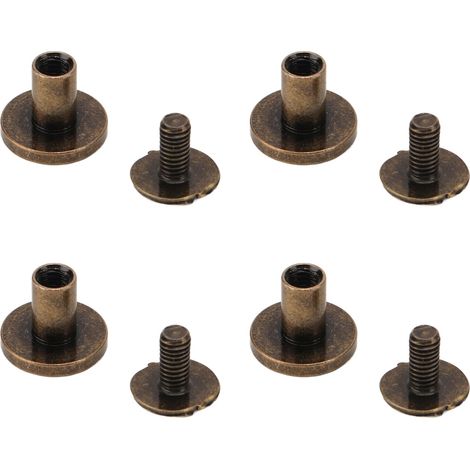 120 jeux de vis Chicago, 9,5 x 8 mm, outils de rivetage en laiton à tête plate incurvée, électroplaqués, sans bavure, pour le bricolage. (1/5)