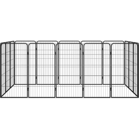 Maison Exclusive - Box Cani 16 Pannelli Nero 50x100 cm Acciaio Verniciato Polvere