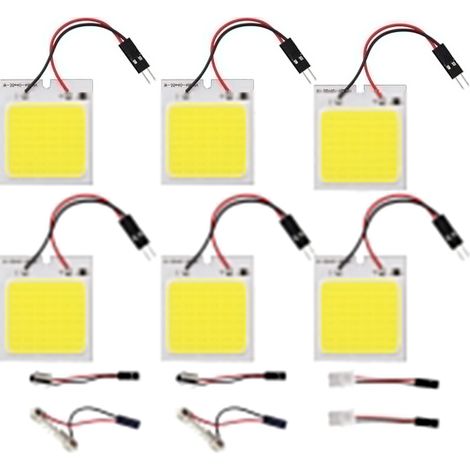 6 pcs Super Lumineux Blanc économie D'énergie 5050 48-SMD LED Panneau Dôme Lampe Auto Voiture Intérieur Plaque de Lecture Lumière Plafond de Plafond Intérieur Filaire Lampe (DC 12V) (1/5)