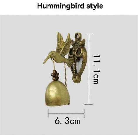 Sonnettes de porte en forme d'animaux cloches métal et fer carillons éoliens muraux colibri (1/5)
