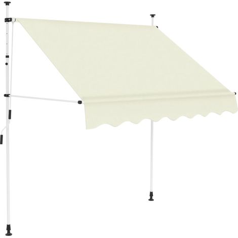 Toldo retráctil de operación manual 200 cm crema vidaXL (1/5)