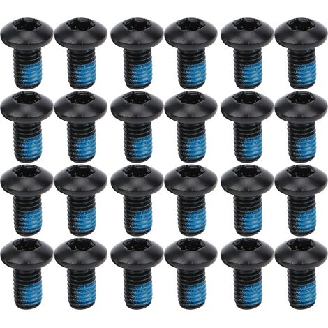 24 pièces Vis ZTTO pour Disque de Frein Bicyclette Boulons Colorés M5x10mm Acier Résistant Noir (1/5)
