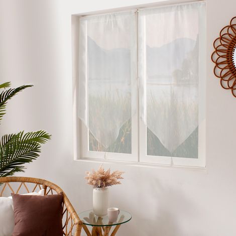 Paire de Vitrages Pointes "Basic" 60x120cm Blanc