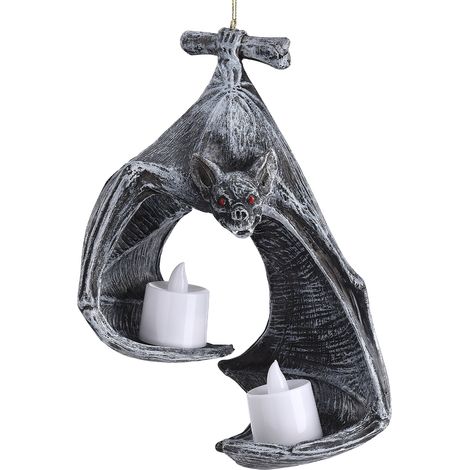 Fledermaus-Wand-Teelichthalter aus Kunstharz, Fledermaus-Wand-Kerzenhalter, Dekoration für Garten, Terrasse (1/5)