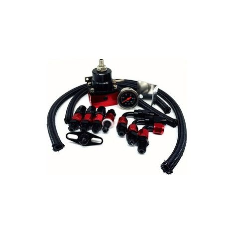 Régulateur de Pression de Carburant EFI Réglable 100 psi AN6 avec Manomètre – Kit régulateur carburant, manomètre pression essence, tuning injection – Universel