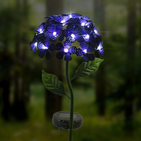 Künstliche Solarleuchten in Form von Hortensien für Terrasse, Rasen und Garten. (1/5)