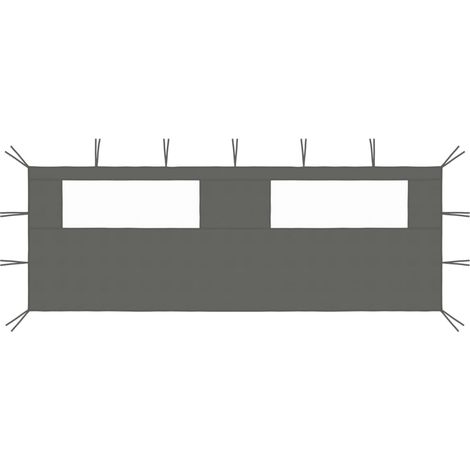 vidaXL Gazebo Sidewall with Windows 6x2 m Anthracite (315304)