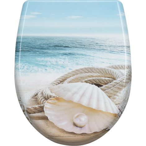 WOLTU Copriwater Soft Close Universale Chiusura Ammortizzata Sedile Wc Forma di O, Perla Di Conchiglia (1/5)