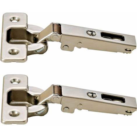 2 cerniere angolari Duomatic a 110° per porte in legno, mobili, armadi e cucine. Interasse fori: 45/9,5 mm (1/3)
