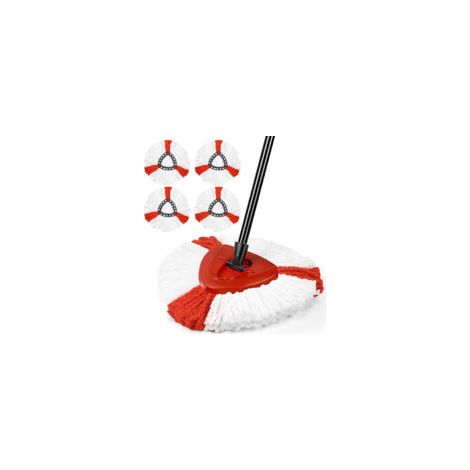 Lot de 4 têtes de balai à franges compatibles avec Vileda, O-Cedar, recharges faciles à nettoyer, tête de balai à poussière de rechange pour nettoyage du sol,