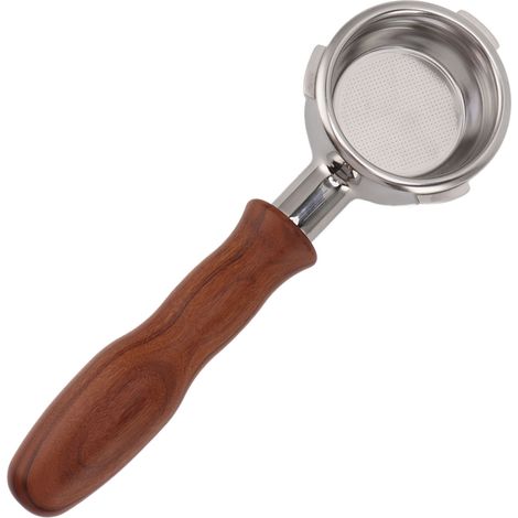 Porte-filtre à café 58 mm à 3 oreilles en acier inoxydable, sans fond, accessoire pour machine à café Barsetto D en palissandre rouge (1/5)
