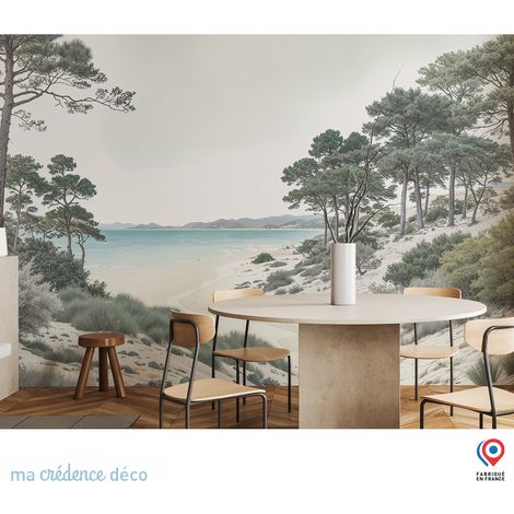 Papier peint : Plage Sud ouest - Intissé - L.300 x H.280 cm - Marron clair (1/3)
