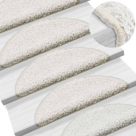 15 alfombrillas blancas para escaleras con tiras adhesivas 65 x 25 cm DEC023574