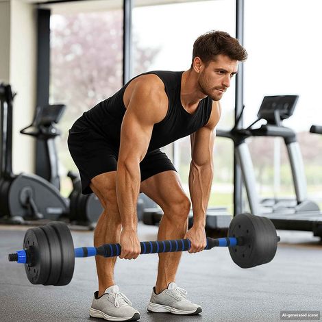 vidaXL 2-in-1 Dumbbell Set 30kg Black and Blue Cement and Iron Sand
