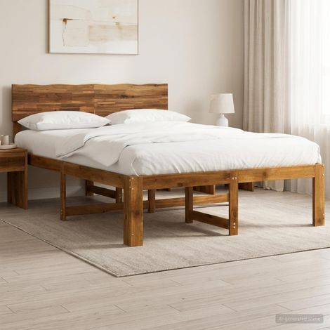 vidaXL Cama doble con cabecero ROSTOCK Natural 160 x 200 cm (1/5)