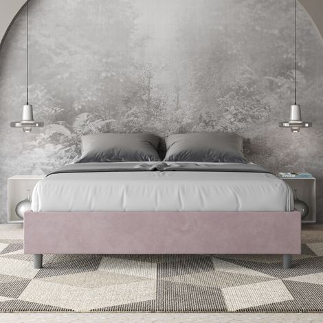 Letto contenitore da 160x190 in microfibra glicine Azelia (1/5)
