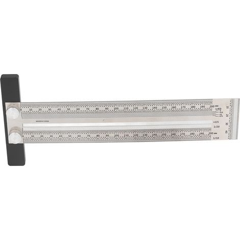 Règle en T pour le traçage et le positionnement, jauge de mesure pour menuisier, règle de 200 mm (1/5)