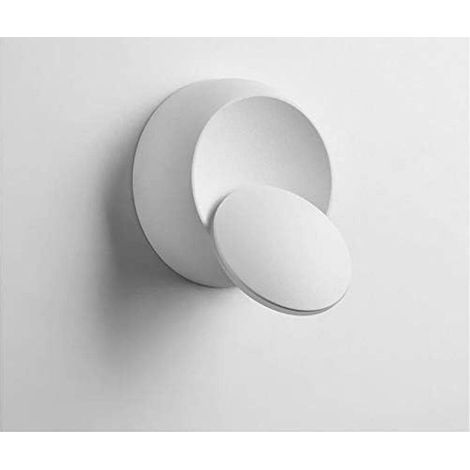 Wall Lamp Interior Decoration Lamp Bedroom LED 360 Degree Rotation Bedside Lamp Adjustable White Creative Modern Aisle Lamp Round (1/5)