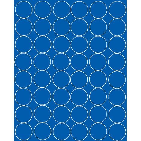 Autocollants ronds de 6 cm, pastilles, 48 pièces, bleu brillant
