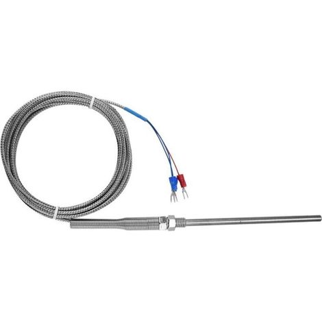 Sonda termometrica a resistenza di platino PT100 con filettatura M8, cavo da 100 mm, intervallo di misurazione 0-400 ℃ (3 m) (1/3)