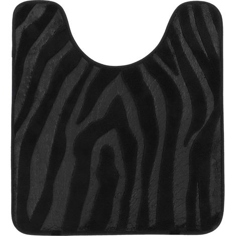 Tappetino per wc con forma adattabile in microfibra con effetto zebra 45x50 cm - nero - Tendance (1/4)