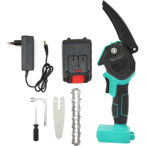 Mini scie d'élagage électrique rechargeable, outil de jardin manuel compact pour maison, 100‑240V UE