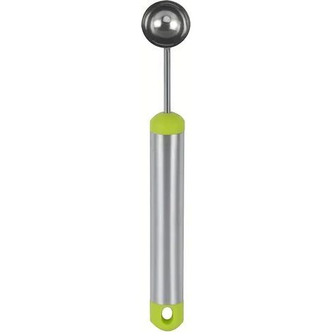 1 cuillère à pastèque en acier inoxydable - Coupe-fruits multifonction avec long manche, cuillère à glace, ustensile de pâtisserie, outil de cuisine, cuillère décorative (1/5)