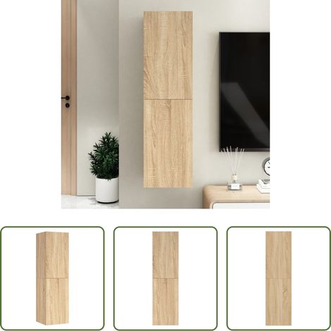 Wohnzimmer - TV-Schrank Sonoma-Eiche 30,5x30x110 cm Holzwerkstoff (1/5)
