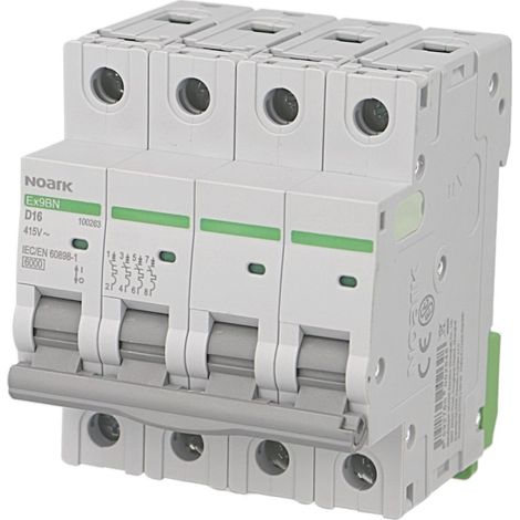 Disjoncteur tetrapolaire modulaire 32A courbe D Noark Ex9BN