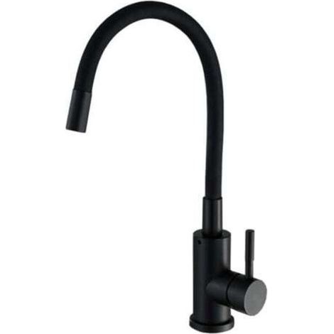 [JAMAIS UTILISÉ] Robinet Cuisine Flexible Robinet avec 2 Types de Jets, Mitigeur Cuisine Rabattable, Flexible Mitigeur Evier avec Eau Chaude et Froide (Noir) (1/4)